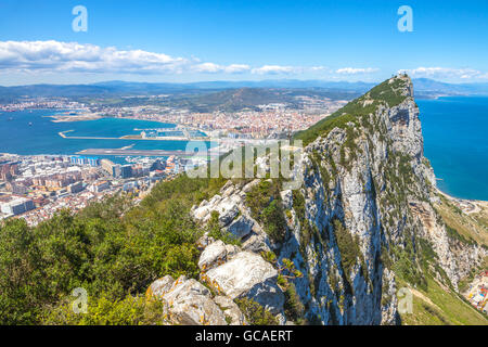 Parte superiore della Roccia di Gibilterra Foto Stock