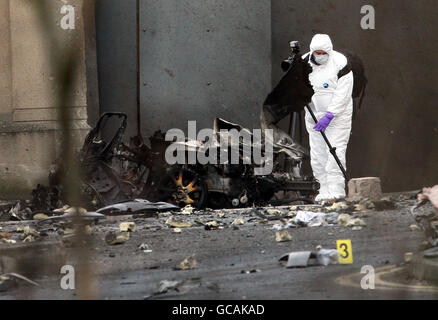 Irlanda del Nord attentato all'automobile intrappolata Foto Stock