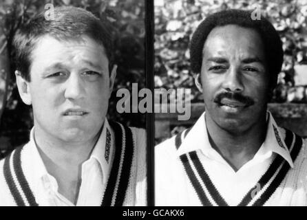 Membri del team Middlesex County Cricket (sinistra-destra) Keith Brown e. Roline Butcher Foto Stock