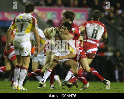 Rugby League - engage Super League - Wigan Warriors v Catalans Dragons - DW Stadium Foto Stock