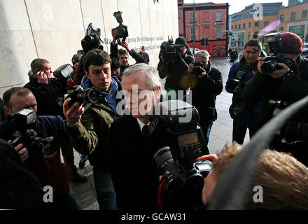 Eamonn Lillis arriva al Tribunale penale centrale di Dublino per essere condannato dopo essere stato condannato per l'abbattimento della moglie del suo partner commerciale, Celine Cawley. Foto Stock