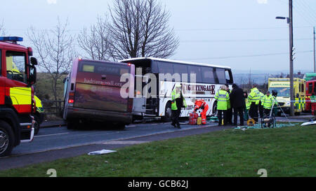 Gli autobus crash in Chester le street Foto Stock