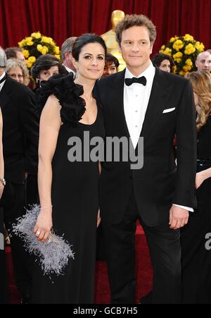 Colin Firth e la moglie Livia Giuggioli arrivano per l'82° Academy Awards al Kodak Theatre di Los Angeles. Foto Stock