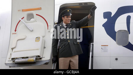 Cinquantesimo anniversario del Presley's solo visita NEL REGNO UNITO Foto Stock