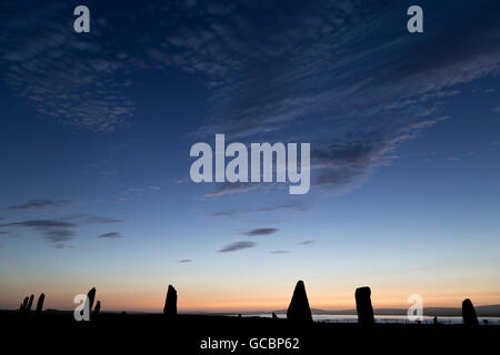 Anello di Brodgar sobbollire dim Foto Stock