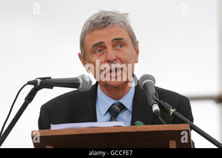 Durham, Regno Unito. 9 Luglio, 2016. Dave Prentis, di Unison, parlando alla Durham dei minatori di Gala in Durham, Inghilterra. L'evento 2016 è stata la 132'grande riunione". Credito: Stuart Forster/Alamy Live News Foto Stock