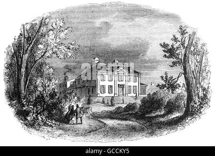 Washington presso la sede centrale si trova a 105 Brattle Street a Cambridge, Massachusetts. In precedenza aveva servito come sede del generale George Washington, 1775-76 e successivamente la casa di notare poeta americano Henry Wadsworth Longfellow. Foto Stock