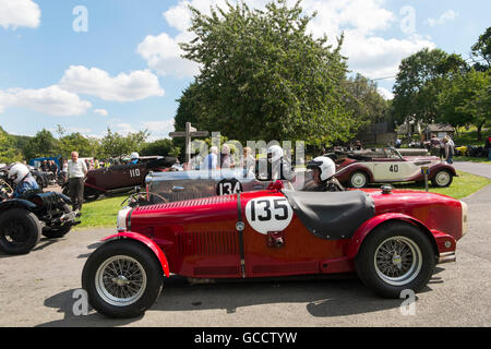 John Earle Marsh in un 1934 Alvis Silver Eagle all'evento VSCC a Prescott Hill Climb,Gloucestershire, Regno Unito Foto Stock