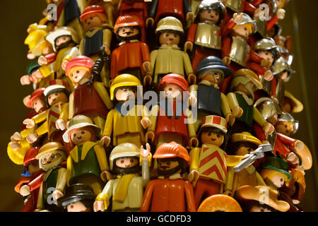 Esercito di soldatini a Spielzeugmuseum di Norimberga. Foto Stock
