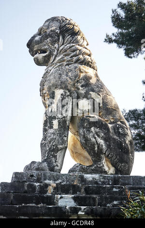 Il Leone di Amphipolis, è un monumento sepolcrale del IV secolo A.C. Foto Stock