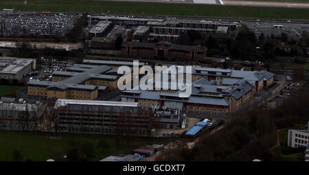 Centro di rimozione/detenzione dell'immigrazione vicino al Terminal 5 dell'aeroporto di Heathrow in Middlesex Foto Stock