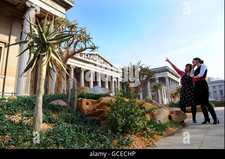 Sud Africa garden sul display al di fuori del Museo Britannico Foto Stock