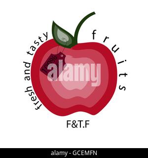 Apple naturale. Vettore logo Apple Illustrazione Vettoriale