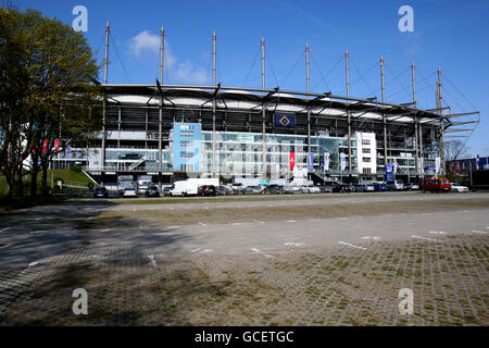 Calcio - Stock Stadium - HSH Nordbank Arena. Vista generale dell'esterno dell'HSH Nordbank Arena, sede di Hamburg SV Foto Stock