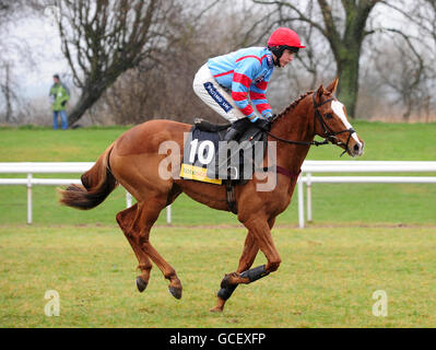 Stow, guidato da Andrew Coleman nella totescoop6 handicap Huddle Race durante il Midlands Grand National all'ippodromo di Uttoxeter, Staffordshire. Foto Stock