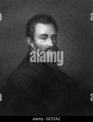 MICHELANGELO (1475-1564), scultore, pittore e scultore Foto Stock