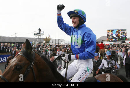 Hurricane Fly guidato da Paul Townend vince il premio Rabbo Bank Champion Hurdle durante il Punchestown Festival all'ippodromo di Punchestown, Dublino, Irlanda. Foto Stock