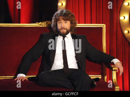 JLC durante le riprese del canale 5 chat show Justin Lee Collins: Good Times, al Rivoli Ballroom di Brockley, Londra del sud. Foto Stock