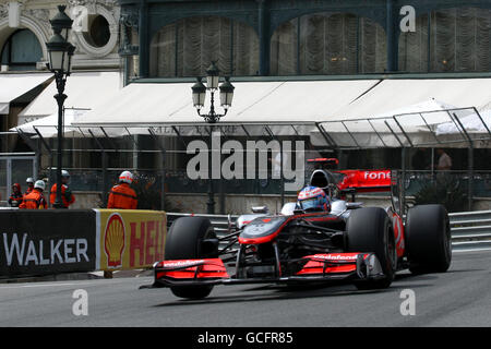 Formula uno Motor Racing - Gran Premio di Monaco - Practice e Qualifiche - circuito di Monaco. Jenson Button (GBR), McLaren. Foto Stock