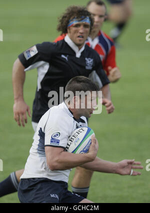 Il capitano scozzese Allister Hogg in azione durante la partita della IRB Nations Cup all'Arcul de Triumf, Bucarest, Romania. Foto Stock