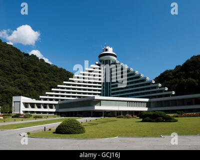 Hotel Hyangsan in Myohyang mountains, Corea del Nord, Asia Foto Stock