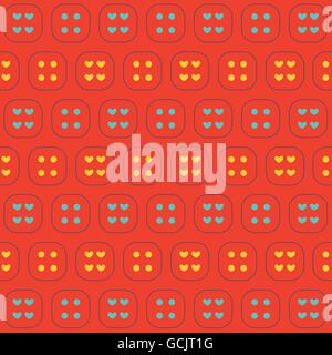 Cuori colorati e grafica Pattern Seamless vettore di fondo Illustrazione Vettoriale