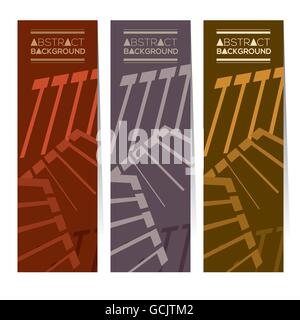 Set di tre astratto Banner verticale illustrazione vettoriale Illustrazione Vettoriale
