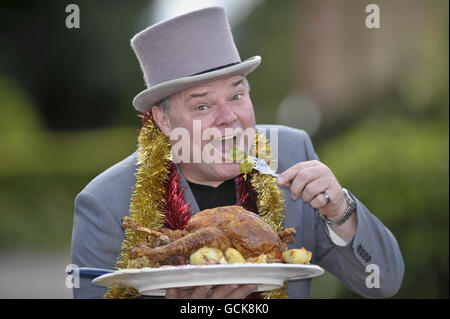 L'uomo mangia 6000th cena di Natale Foto Stock