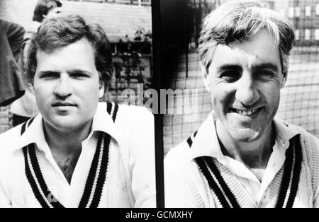 Membri della squadra di cricket della contea di Middlesex (sinistra-destra) Clive Radley E Mike Brearley Foto Stock