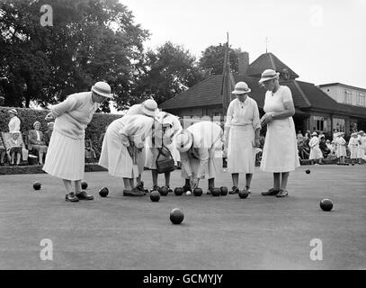 Bocce - Inglese donna Bowling Association - campionati di Wimbledon Park Foto Stock