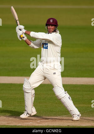 Il capitano del Somerset Marcus Trescosick pipistrelli durante la partita del campionato della contea di LV al campo di cricket internazionale di Emirates Durham, Durham. Foto Stock