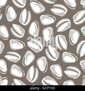 Vettore di pistacchi seamless pattern. Collezione inciso. Illustrazione Vettoriale