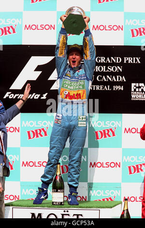 Michael Schumacher celebra la vittoria del Gran Premio del Canada. Foto Stock