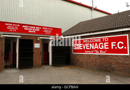 Calcio - npower Football League due - Stevenage v Crewe Alexandra - Broadhall Way Foto Stock