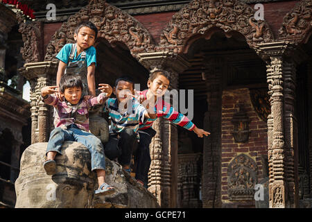 I bambini di Patan Foto Stock