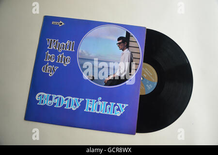 Anni Cinquanta Star del rock e roll Buddy Holly 'che sarà il giorno " Album coperchio record dal record di corallo Foto Stock