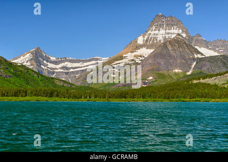 Clements montagna e lago di nascosto, il Glacier National Park Montana Foto Stock