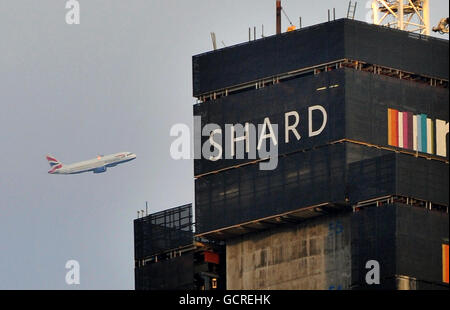 Edificio Shard. Proseguono i lavori di costruzione del progetto Shard Building a London Bridge, Londra. Foto Stock