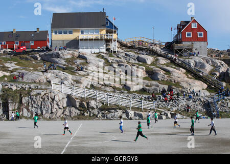 Campo di calcio, Ilulissat Foto Stock