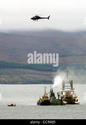 HMS Astute corre arenarsi Foto Stock