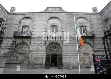 Una visione generale della prigione di Kilmainham a Dublino, dove oggi i volontari che l'hanno salvata e restaurata hanno affermato di essere negati al diritto di commemorare il 50° anniversario dell'inizio del loro lavoro. Foto Stock