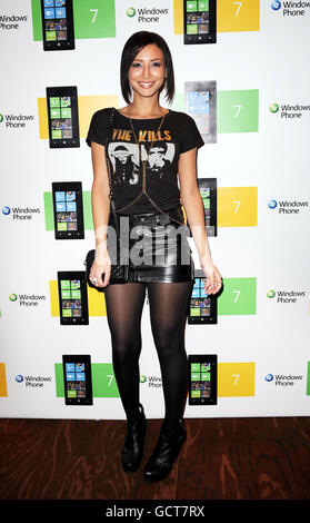 Windows Phone 7 - lancio Party - Londra. Leah Weller partecipa al lancio di Windows Phone 7 a Sketch, Londra. Foto Stock