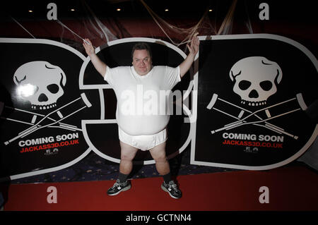 Prima Jackass 3D - Dublino. Preston Lacy arriva per la prima irlandese di Jackass 3D al Cineworld di Dublino. Foto Stock