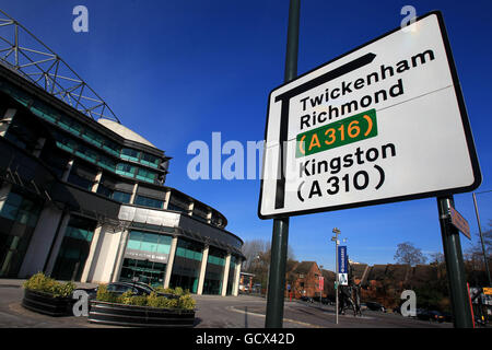 Rugby Union - Aviva Premiership - arlecchini v Leeds Carnegie - Twickenham Stoop Foto Stock