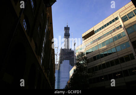 Edificio Shard. L'edificio Shard in costruzione, al 32 London Bridge Street, Southwark, Londra. Foto Stock