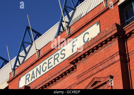 Calcio - Ibrox Stadium viste. Una visione generale dell'Ibrox Stadium, sede del Rangers FC, a Glasgow. Foto Stock