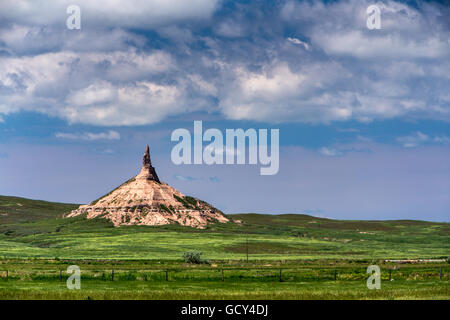 Chimney Rock National Historic Site nel Nebraska, 31 maggio 2014 Foto Stock