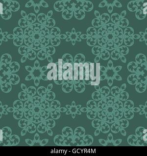 Abstract verde floreale vintage seamless pattern sfondo vettoriale Illustrazione Vettoriale