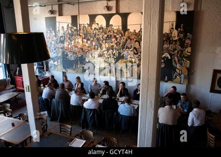 All'interno Gruut fabbrica di birra in Gentse Stadsbrouwerij, Gand, Belgio. Foto Stock