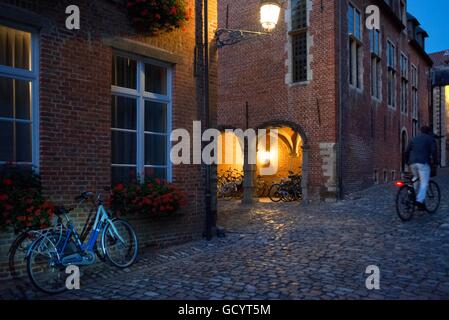 Case a schiera di il grande beghinaggio di Lovanio, Belgio. Grande beghinaggio, in Leuven, Belgio Foto Stock